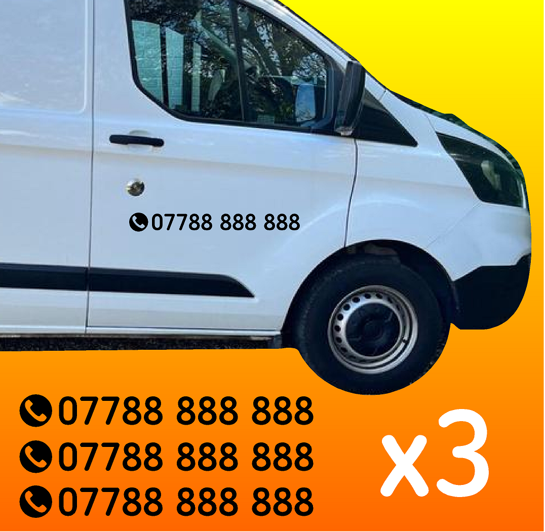 business phone number stickers for car or van Phone