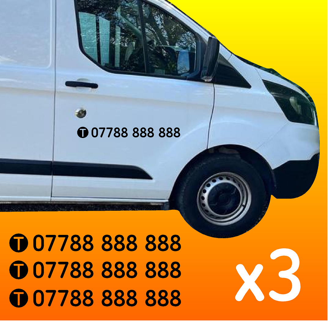 business phone number stickers for car or van T